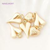 Heart Charms Pendants 18K Necklace Findings DIY Jewelry Accessories