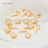 Heart Charms Pendants 18K Necklace Findings DIY Jewelry Accessories