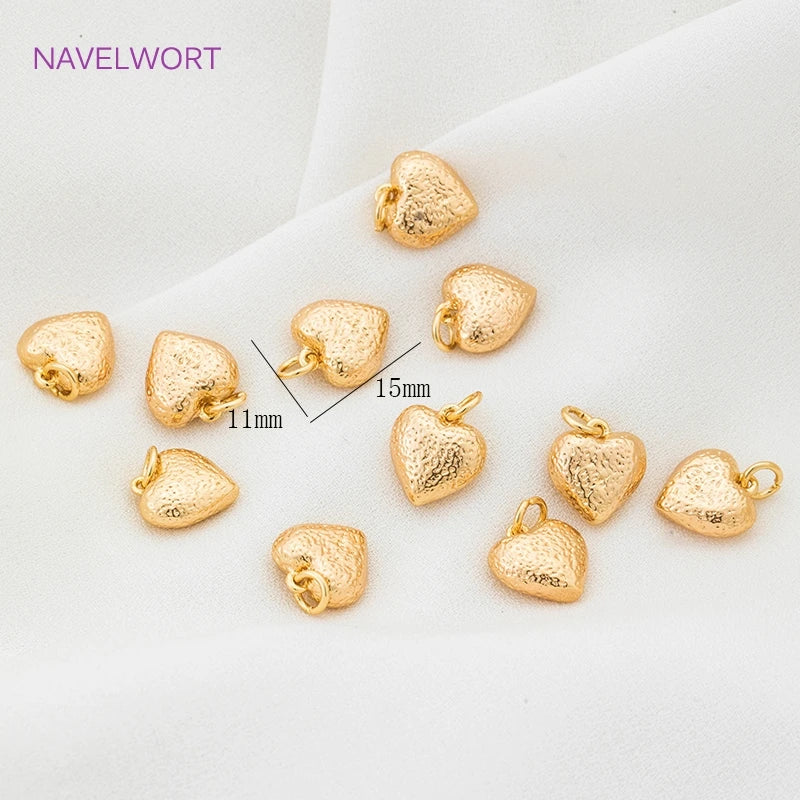 Heart Charms Pendants 18K Necklace Findings DIY Jewelry Accessories