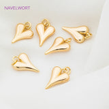 Heart Charms Pendants 18K Necklace Findings DIY Jewelry Accessories