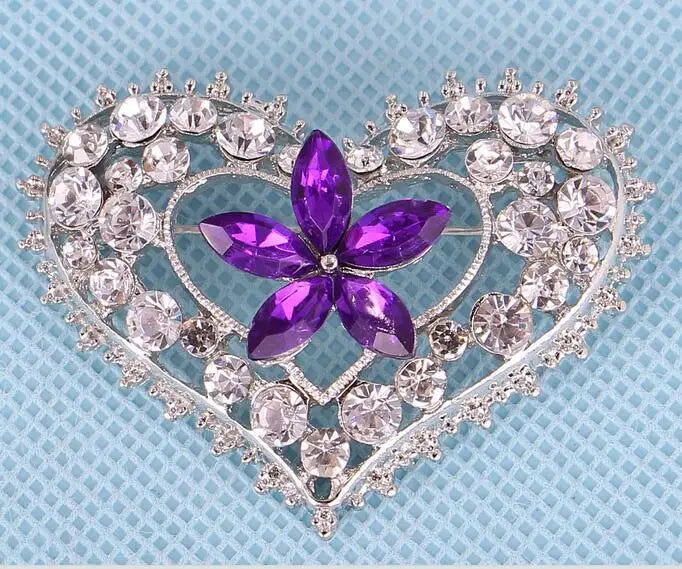 Heart Shaped Brooch Jewelry For Women/men Scarf Wedding Gift