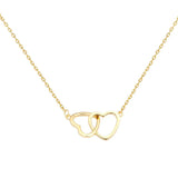 Heart To Heart Pendant Necklace 925 Silver Sweet Gift Jewelry