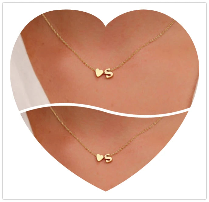 Heart-shaped Letter S Necklace Love Collarbone Chain