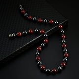 Hematite Red Health Beads Necklace with Magnetic Therapy