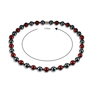 Hematite Red Health Beads Necklace with Magnetic Therapy