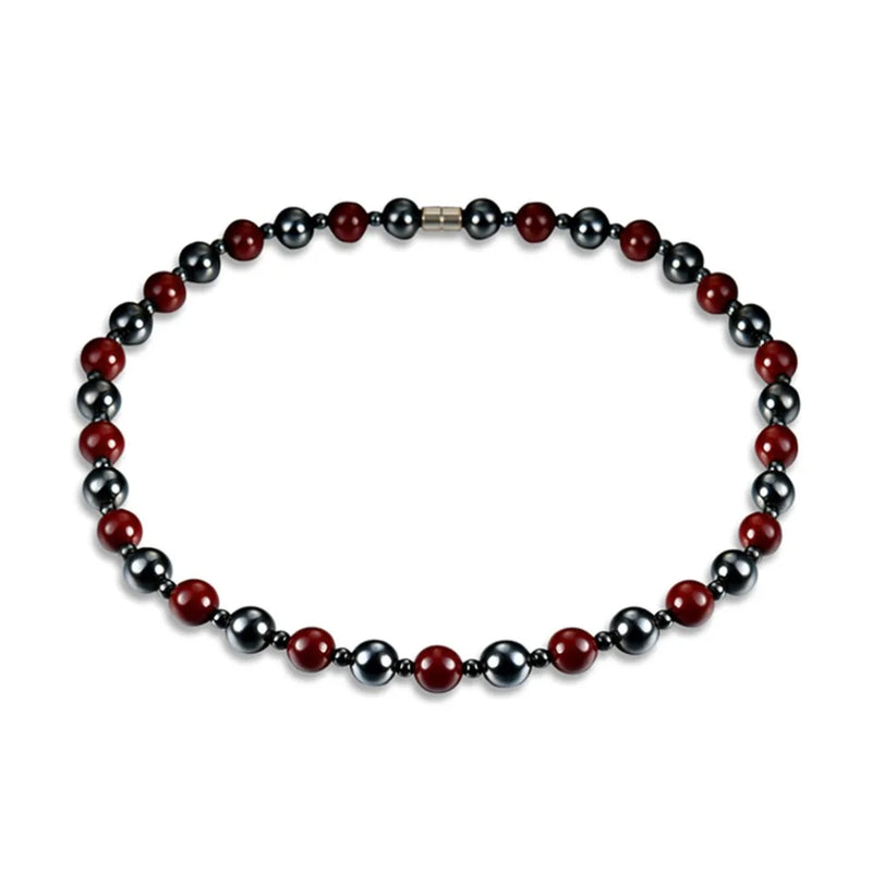 Hematite Red Health Beads Necklace with Magnetic Therapy