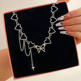 Hip Hop Butterfly Tassel Choker Necklace For Women Teens Girls