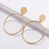 Geometric Round Clip Earrings for Women