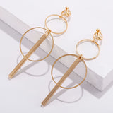 Geometric Round Clip Earrings for Women