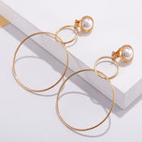 Geometric Round Clip Earrings for Women