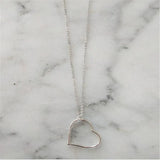 Heart Sweater Chain Necklace Silver Colour European Style Jewelry