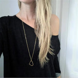 Heart Sweater Chain Necklace Silver Colour European Style Jewelry
