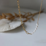 Freshwater Pearl Chain Stainless Steel Necklace