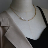 Freshwater Pearl Chain Stainless Steel Necklace