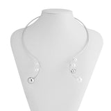 Pearl Ball Open Torques Collarbone Chain Necklace For Women