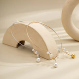 Pearl Ball Open Torques Collarbone Chain Necklace For Women