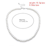 Men's Imitation-Pearl Beaded Choker Necklace
