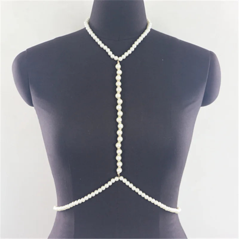 Pearl Halterneck Body Chain for Women