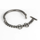 Irregular Chain Retro Bangle Open Cuff Titanium Steel Bracelet