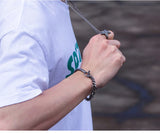 Irregular Chain Retro Bangle Open Cuff Titanium Steel Bracelet