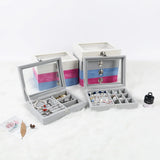 Large Capacity Suede Jewelry Box with Transparent Lid