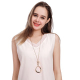 Long Necklaces for Women Irregular Circle Pendants Suspension