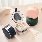 Multi-layer Button Half Circle Jewelry Box Travel Organizer