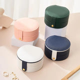 Multi-layer Button Half Circle Jewelry Box Travel Organizer