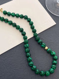 Joker Malachite Beaded Necklace Female Classic Green Natural Stone