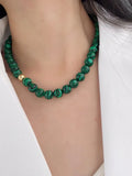 Joker Malachite Beaded Necklace Female Classic Green Natural Stone