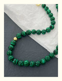 Joker Malachite Beaded Necklace Female Classic Green Natural Stone