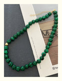 Joker Malachite Beaded Necklace Female Classic Green Natural Stone