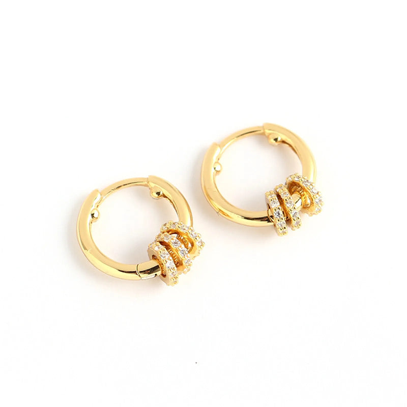 Korea Style 925 Silver Circle Stud Hoop Earrings for Women Girls