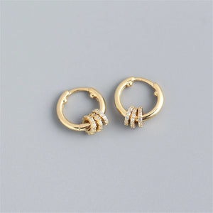 Korea Style 925 Silver Circle Stud Hoop Earrings for Women Girls
