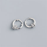 Korea Style 925 Silver Circle Stud Hoop Earrings for Women Girls