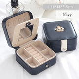 Portable Jewelry Box Earrings Leather Storage Bag