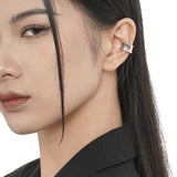 S925 Silver Textured Ear Clip for Female