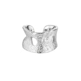S925 Silver Textured Ear Clip for Female