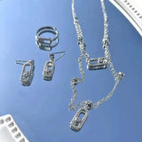 Zircon Double Layer Necklace Ladies Choker Party Gift