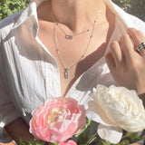 Zircon Double Layer Necklace Ladies Choker Party Gift