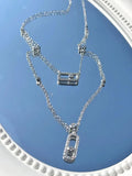 Zircon Double Layer Necklace Ladies Choker Party Gift