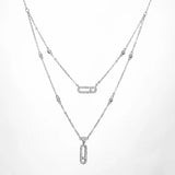 Zircon Double Layer Necklace Ladies Choker Party Gift