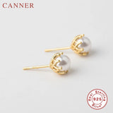 925 Silver Natural Pearl Stud Earrings for Women Girls