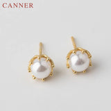 925 Silver Natural Pearl Stud Earrings for Women Girls