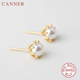 925 Silver Natural Pearl Stud Earrings for Women Girls