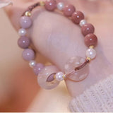 Natural Pearl Charm Bangle Bracelet for Women