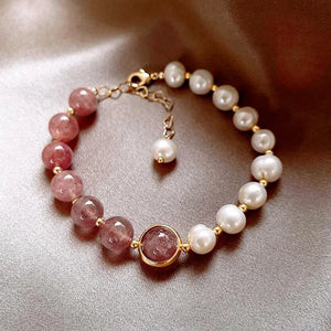 Natural Pearl Charm Bangle Bracelet for Women