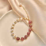 Natural Pearl Charm Bangle Bracelet for Women