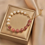 Natural Pearl Charm Bangle Bracelet for Women