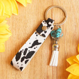 Leather Horse Hair Turquoise Key Chain Retro High Leopard Horse
